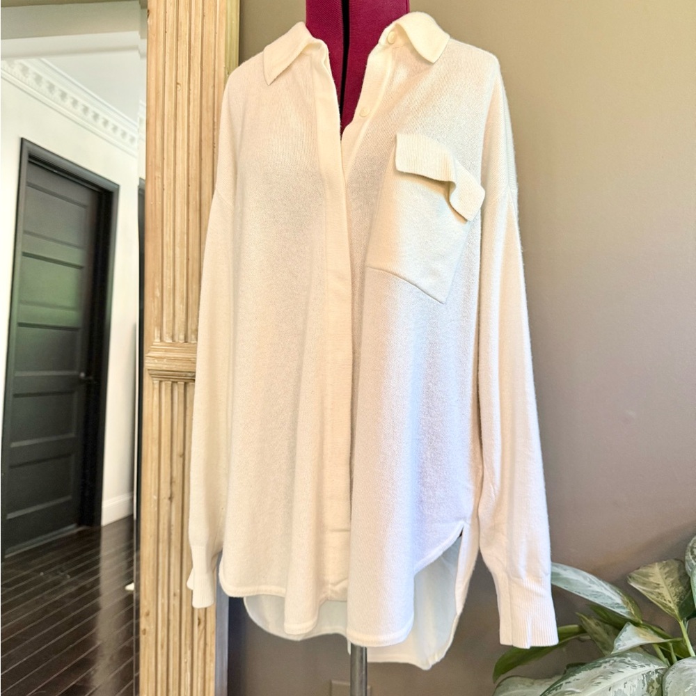 Reiss Off-White Wool Blend Shirt - Picture 3 of 8